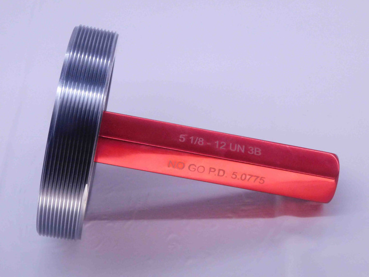 5 1/8 12 UN 3B THREAD PLUG GAGE 5.125 5.1250 NO GO ONLY P.D. = 5.0775 CHECK - DW33059LVR
