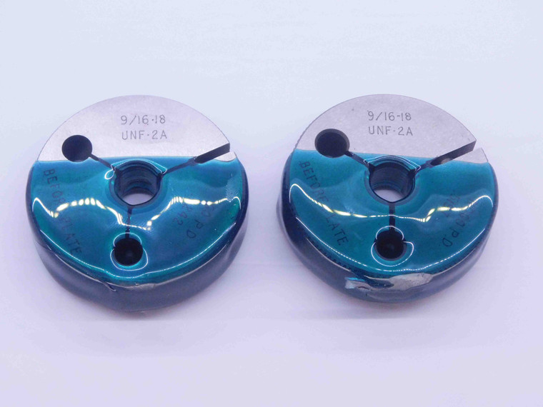 9/16 18 UNF 2A BEFORE PLATE THREAD RING GAGES .5625 GO NO GO PDS= .5242 & .5197 - DW33021CT4