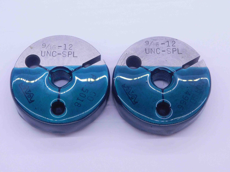 9/16 12 UNC SPL SPECIAL THREAD RING GAGES .5625 GO NO GO P.D.'S = .5018 & .4966 - DW33027CT4