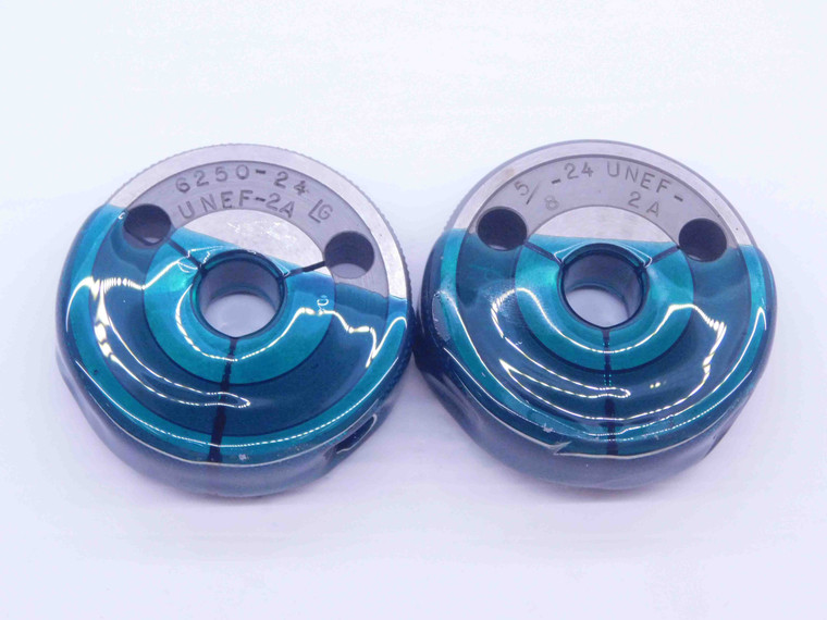 5/8 24 UNEF 2A SPECIAL THREAD RING GAGES .625 GO NO GO P.D.'S = .5967 & .5919 - DW33033CT4