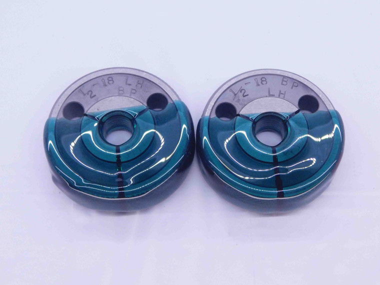 1/2 18 LEFT HAND BEFORE PLATE THREAD RING GAGES .5 GO NO GO PD'S = .4614 & .4574 - DW33068CT4