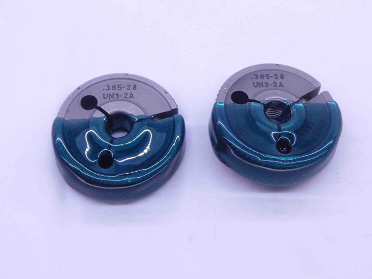 .365 28 UNS 2A SPECIAL THREAD RING GAGES .3650 GO NO GO P.D.'S = .3407 & .3363 - DW33072CT4
