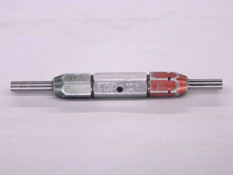 .2500 & .2600 PIN PLUG GAGE GO NO GO ONSIZE 1/4 6.350 mm .250 .260 - MW2690LVR