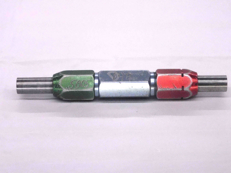 .5005 & .5025 PIN PLUG GAGE GO NO GO .5000 +.0005 OVERSIZE 1/2 12.764 mm - MW2697LVR