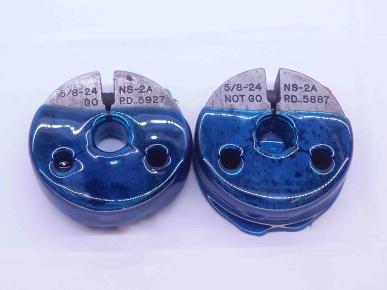 5/8 24 NS 2A SPECIAL THREAD RING GAGES .625 GO NO GO P.D.'S = .5927 & .5887 - DW33163CT4
