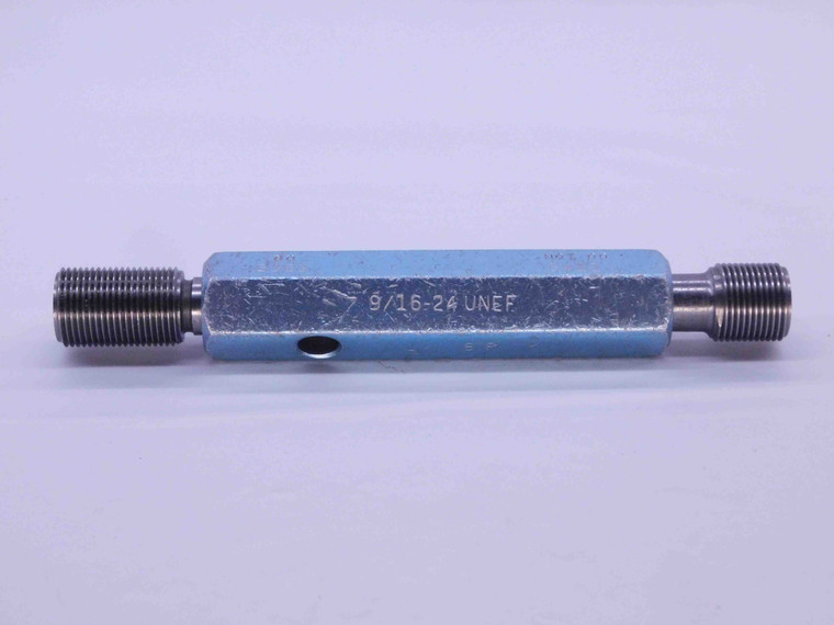 9/16 24 UNEF BEFORE PLATE THREAD PLUG GAGE .5625 GO NO GO P.D.'S = .5363 & .5411 - DW33169CT4
