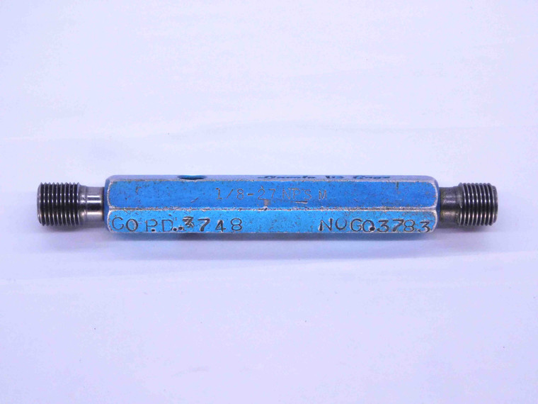 1/8 27 NPSM PIPE THREAD PLUG GAGE .125 .1250 GO NO GO P.D.'S = .3748 & .3783 2B - DW33174CT4