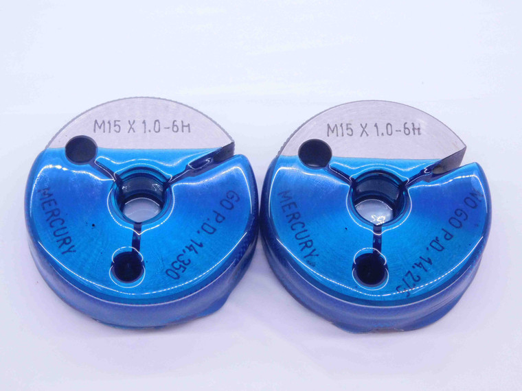 M15 X 1 4h METRIC THREAD RING GAGES 15 1.0 GO NO GO P.D.'S = 14.350 & 14.275 - DW33187CT4