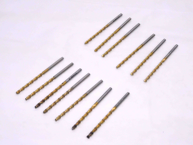 13PCS PRECISION DORMER 1/8 O.D. TiN HSS DRILL BIT QC21G1/8 3.08mm SHANK .125 - MW2772CT4