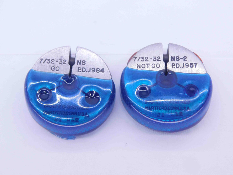 7/32 32 NS 2 THREAD RING GAGES .2187 GO NO GO P.D.'S = .1984 & .1957 INSPECTION - DW33218CT4