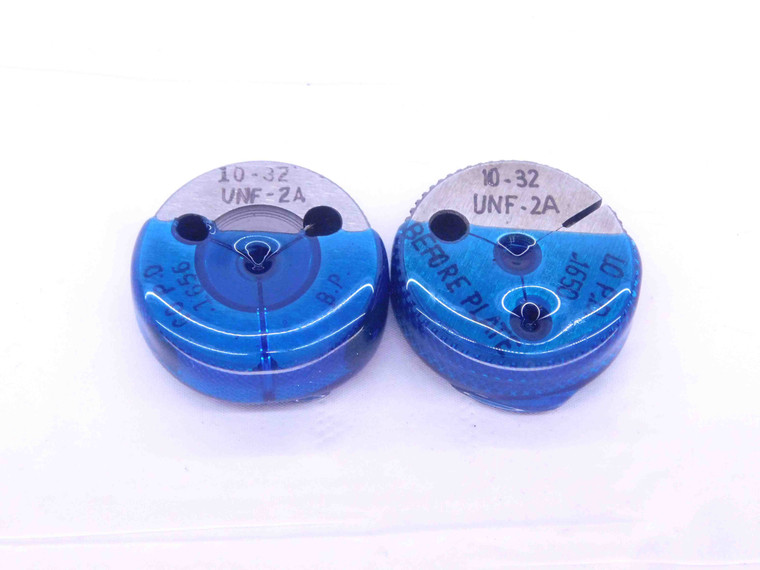 10 32 UNF 2A BEFORE PLATE THREAD RING GAGES #10 .190 GO NO GO PDS= .1656 & .1650 - DW33300CT4