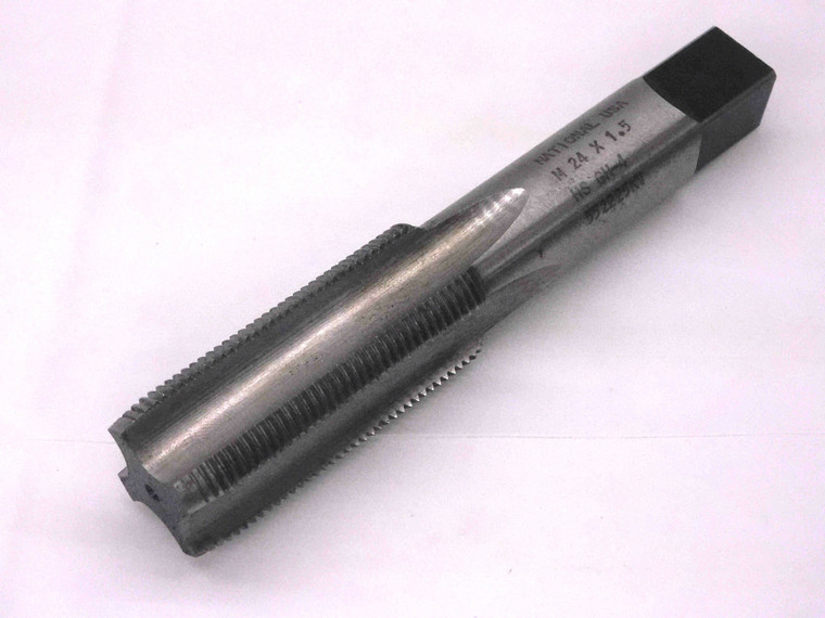 NATIONAL M24 X 1.5 GH4 HSS PLUG TAP 4 STRAIGHT FLUTE 24 24mm MADE IN USA - MW3056CM4
