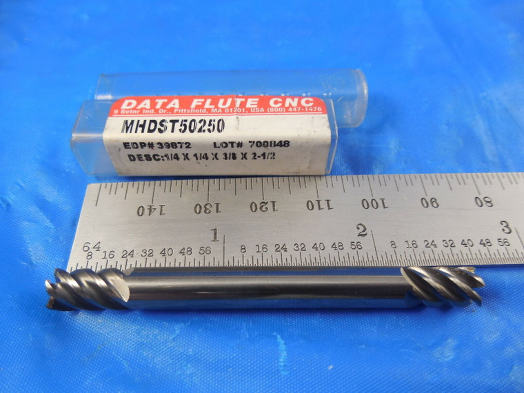 DATA FLUTE MHDST50250 EDP# 39872 1/4 DIA 3/8 LOC 2 1/2 OAL 5 FL CARBIDE END MILL