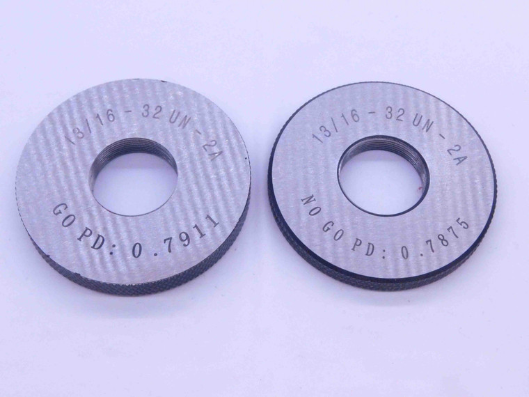 NEW 13/16 32 UN 2A SOLID THREAD RING GAGES .8125 GO NO GO PD'S = 0.7911 & .7875 - DW33398MJ