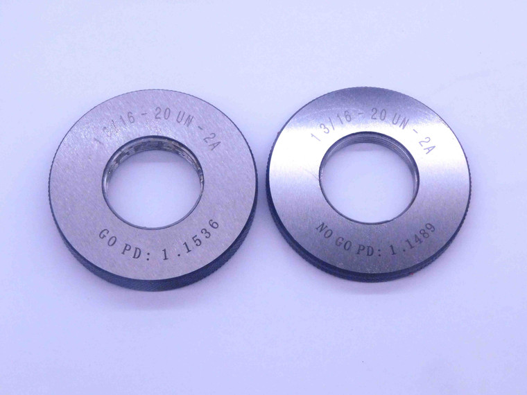 NEW 1 3/16 20 UN 2A SOLID THREAD RING GAGES 1.1875 GO NO GO PDS= 1.1536 & 1.1489 - DW33459MJ