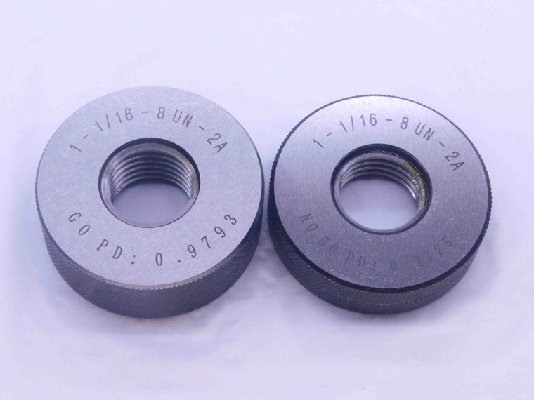 NEW 1 1/16 8 UN 2A SOLID THREAD RING GAGES 1.0625 GO NO GO PD'S = .9793 & .9725 - DW33468MJ