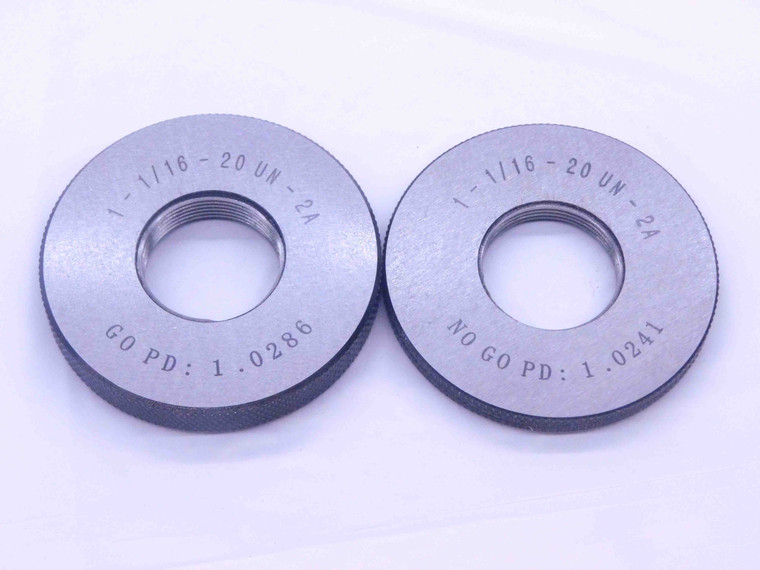 NEW 1 1/16 20 UN 2A SOLID THREAD RING GAGES 1.0625 GO NO GO PDS= 1.0286 & 1.0241 - DW33496MJ