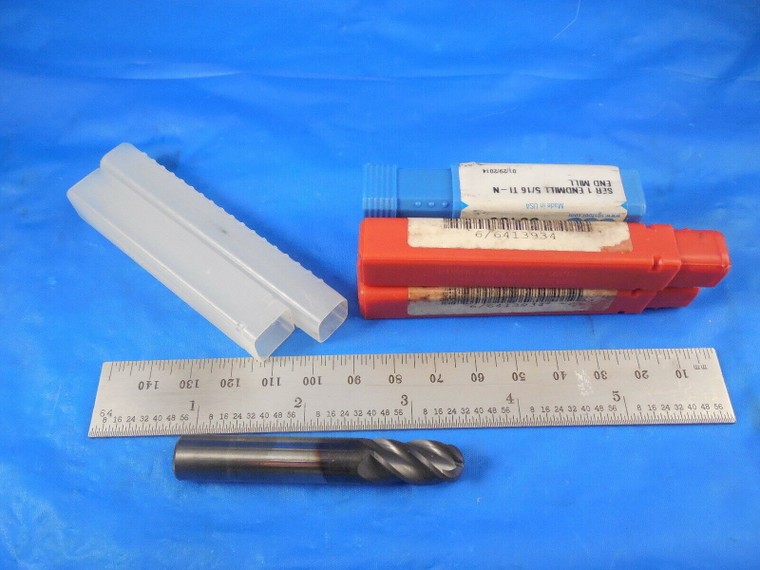 5 PCS APPROX .300 - .392 DIA .400 - .920 LOC 4 FLUTE BN AND SQUARE END MILLS