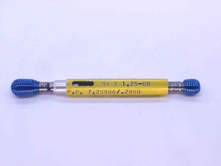 M8 X 1.25 6H BEFORE PLATE THREAD PLUG GAGE 8 GO NO GO P.D.'S = 7.265 & 7.380 - DW33596CT4
