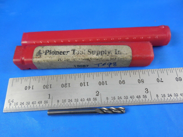 PIONEER TOOL 15087 1/8 DIA .535 LOC 1 1/2 OAL 4 FLUTE SOLID CARBIDE END MILL