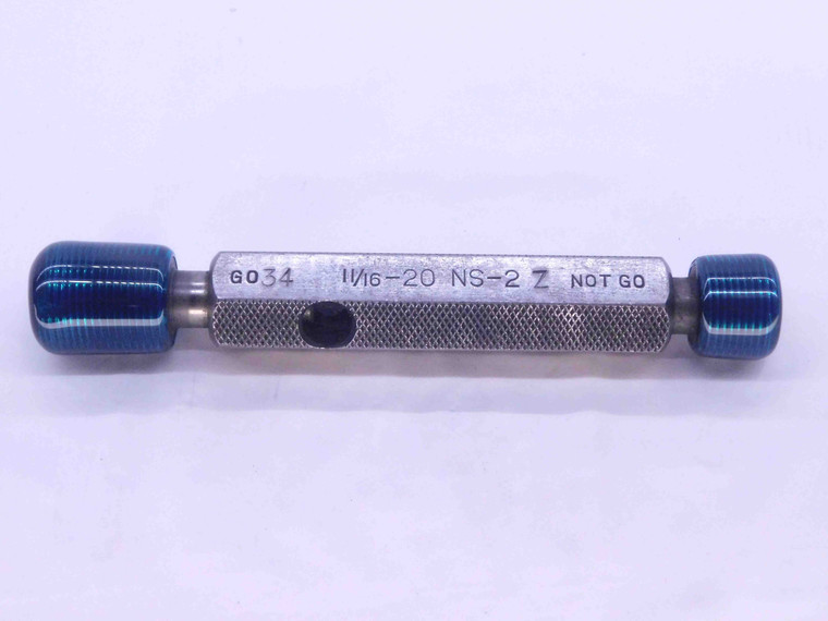 11/16 20 NS 2 THREAD PLUG GAGE .6875 GO NO GO P.D.'S = .6550 & .6591 INSPECTION - DW33623LVR