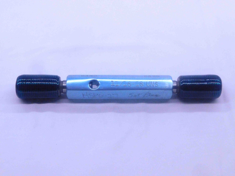 11/16 18 UNS SET THREAD PLUG GAGE .6875 GO NO GO P.D.'S = .6480 & .6435 CHECK - DW33632CT4