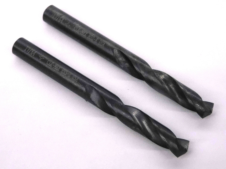 2PCS CLEVELAND 17/64 O.D. HSS-E TWIST DRILL BIT 3.7mm SHANK 31mm LOC .2656 - MW3450CM4