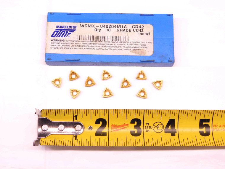 10pcs NEW MANCHESTER OTM WCMX-040204M1A CD42 TiN COATED CARBIDE DRILLING INSERTS - BR9166CT4