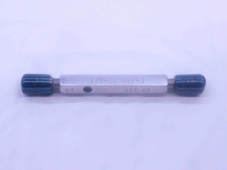 1/2 28 NEF 2 SET THREAD PLUG GAGE .5 .50 .500 GO NO GO P.D.'S = .4768 & .4731 - DW33690CT4
