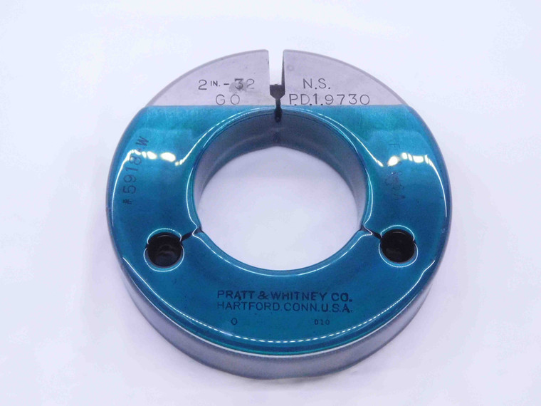 2" 32 NS SPECIAL THREAD RING GAGE 2.0 2.00 GO ONLY P.D. = 1.9730 INSPECTION - DW33712LVR