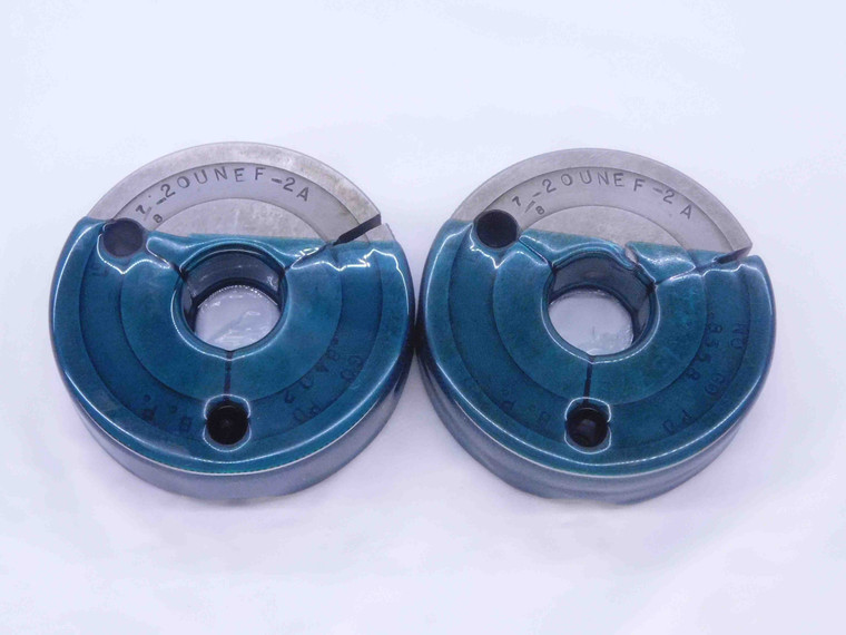 7/8 20 UNEF 2A BEFORE PLATE THREAD RING GAGES .875 GO NO GO PD'S = .8402 & .8358 - DW33719CT4