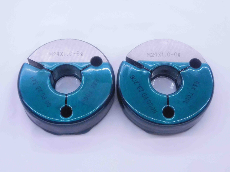 M24 X 1 6g METRIC THREAD RING GAGES 24 1.0 GO NO GO P.D.'S = 23.324 & 23.206 - DW33721CT4