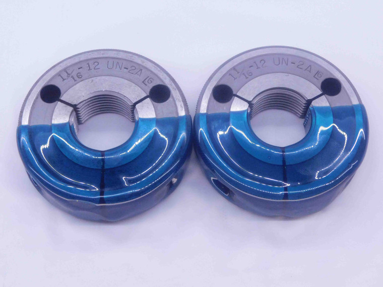 1 1/16 12 UN 2A BEFORE PLATE THREAD RING GAGES 1.0625 GO NO GO = 1.0047 & .9998 - DW33748CT4