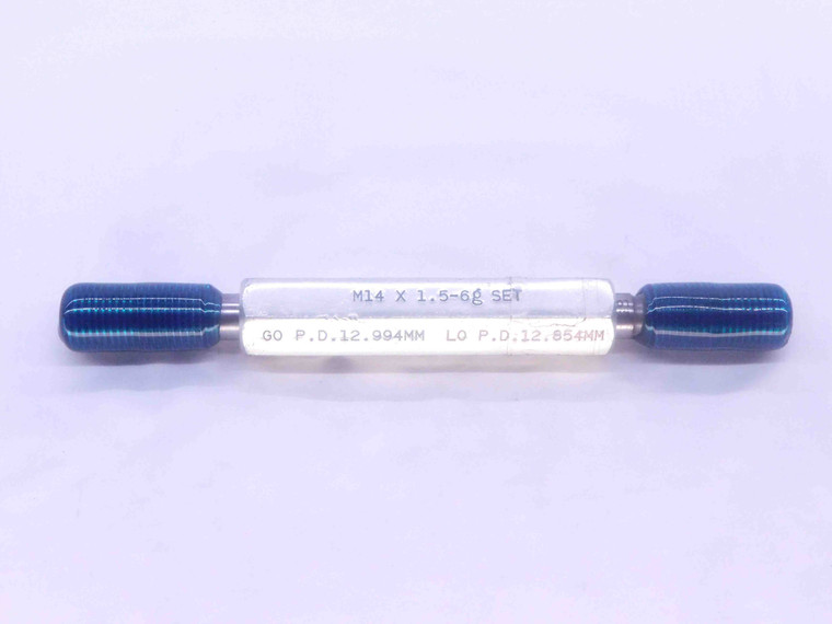 M14 X 1.5 6g METRIC SET THREAD PLUG GAGE 14 GO NO GO P.D.'S = 12.994 & 12.854 - DW33782CT4