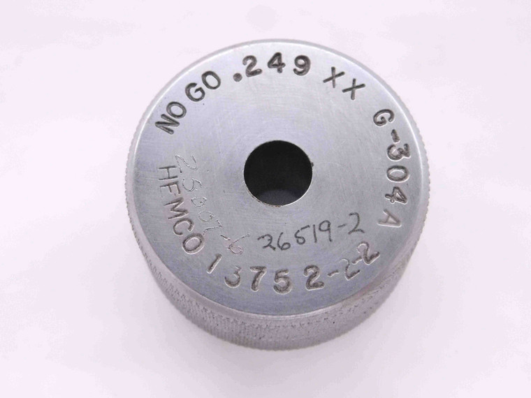 .2490 CL XX MASTER PLAIN BORE RING GAGE .2500 -.0010 UNDERSIZE 1/4 6.325 mm .249 - MW3789AH5