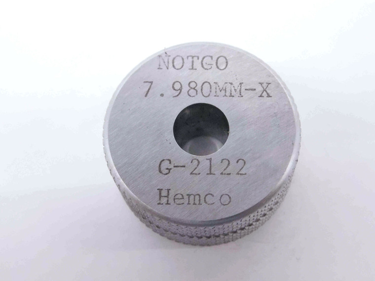 7.980 CLASS X MASTER PLAIN BORE RING GAGE 8.000 -.020 UNDERSIZE 8 mm .3142 7.98 - MW3797AH5