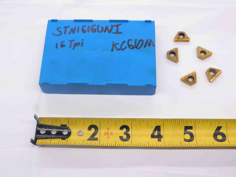 5pcs NEW KENNAMETAL STN1616UNI KC610M TiCN CARBIDE THREAD MILL INSERTS 16 TPI - MW3927BT4