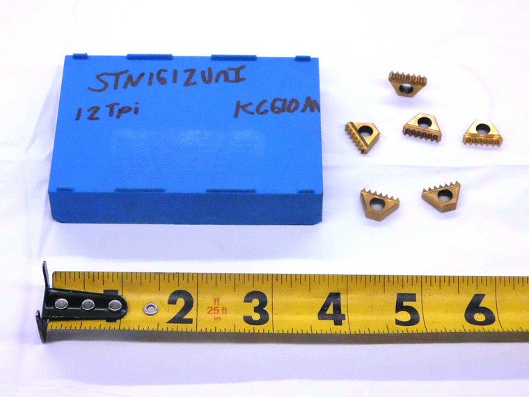 5pcs NEW KENNAMTAL STN1612UNI KC610M TiAIN CARBIDE THREAD MILL INSERTS 12 TPI - MW3928BT4