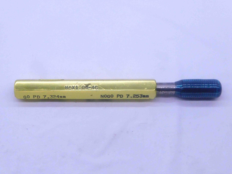 M8 X 1 4g METRIC SET THREAD PLUG GAGE 8 1.0 NO GO ONLY P.D. = 7.253 INSPECTION - DW33988LVR