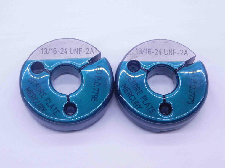 13/16 24 UNF 2A BEFORE PLATE THREAD RING GAGES .8125 GO NO GO PDS= .7795 & .7770 - DW34056CT4
