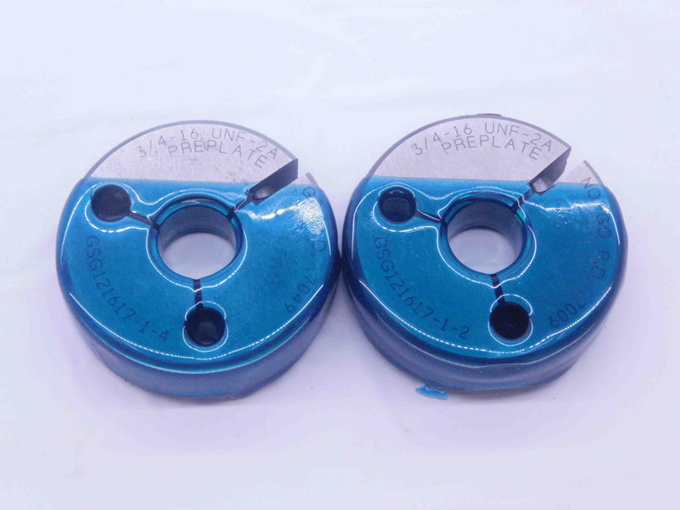 3/4 16 UNF 2A PREPLATE THREAD RING GAGES .75 GO NO GO P.D.'S = .7049 & .7009 - DW34089CT4