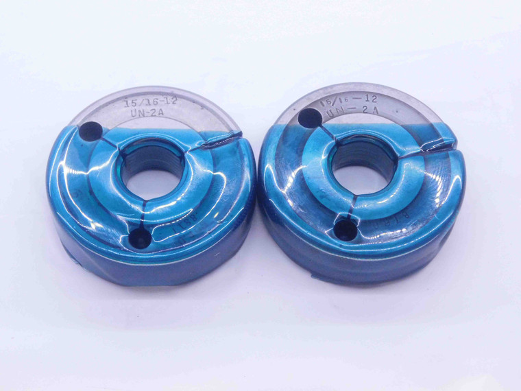 15/16 12 UN 2A THREAD RING GAGES .9375 GO NO GO P.D.'S = .8817 & .8760 CHECK - DW34101CT4