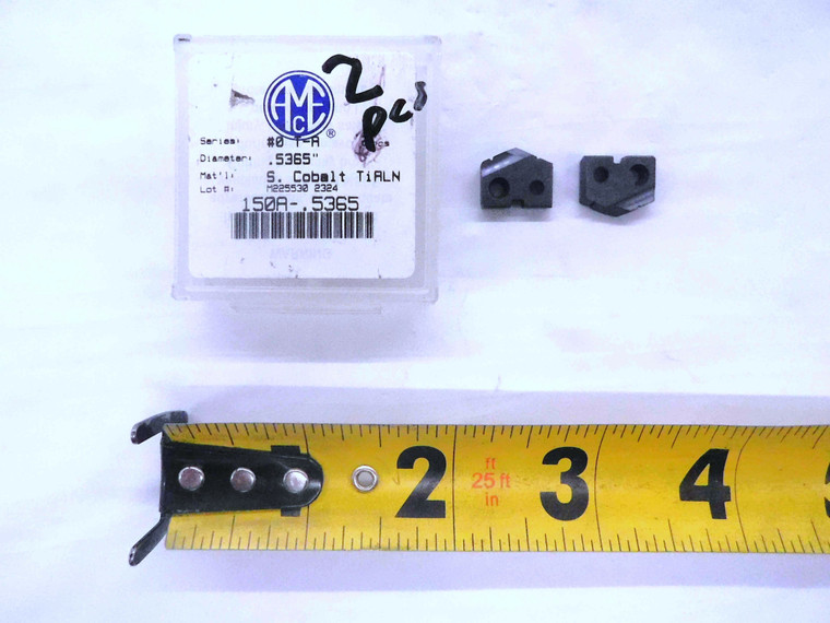 2pcs AMEC 150A-.5365 .5365" O.D. SERIES #0 T-A TiALN COBALT SPADE DRILL INSERTS - MW4000CT4