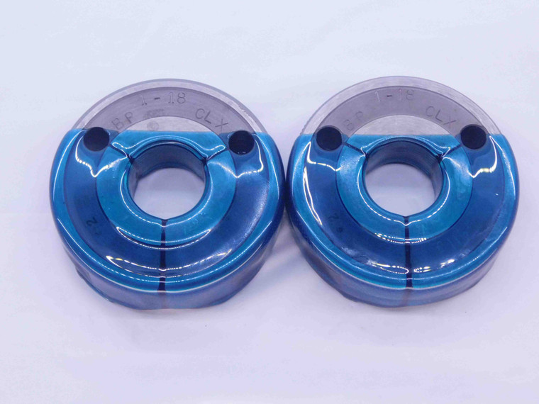 1" 18 UNS BEFORE PLATE THREAD RING GAGES 1.0 GO NO GO P.D.'S = .9597 & .9558 - DW34135CT4