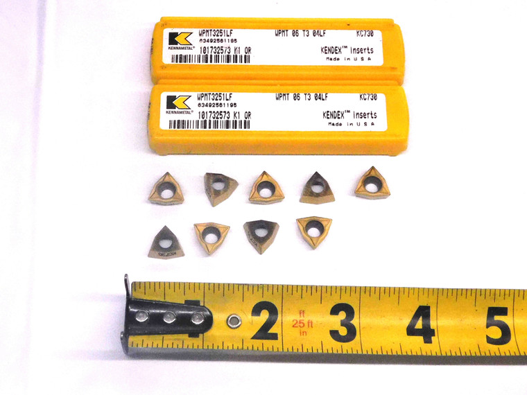 9pcs KENNAMETAL WPMT3251LF KC730 CARBIDE INSERTS WPMT 06 T3 04LF KENDEX USA MADE - MW4067CT4