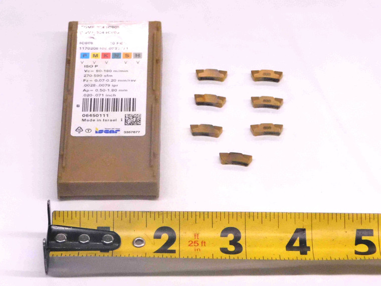 7pcs ISCAR TGMF304 IC808 AlTiN, TiAlN & TiN COATED CARBIDE GROOVING INSERTS - MW4104CT4