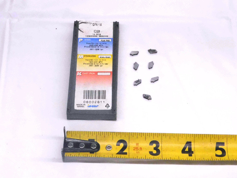 7pcs NEW ISCAR GFN 1.6 IC328 CARBIDE INSERTS CUTOFF GROOVING SELF-GRIP - MW4122CT4