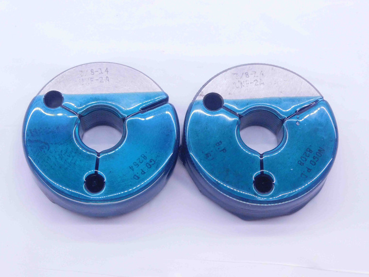 7/8 14 UNF 2A BEFORE PLATE THREAD RING GAGES .875 GO NO GO PD'S = .8254 & .8208 - DW34144CT4