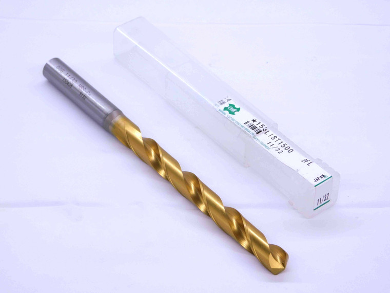 OSG 11/32 O.D. TiN COBALT JOBBER TWIST DRILL BIT 15343805 3/8 SHANK .3437 - MW4208LVR