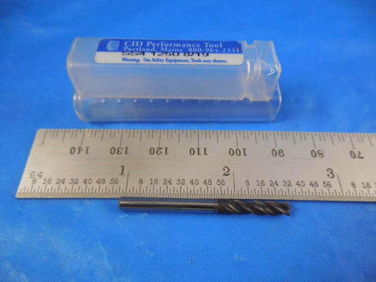 CID TOOL SS4 1250 1/8 DIA 1/2 LOC 1 1/2 OAL 4 FLUTE CARBIDE END MILL TOOLING